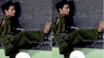 Viral Kisah Pak Untung, Guru Tanpa Tangan di Madura Jago Menulis Huruf Arab