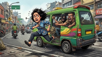 Detik-detik Penumpang Wanita Lompat dari Angkot Usai Ditodong Perampok Bersajam di Medan