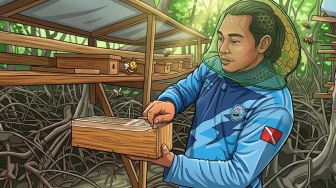 Inovasi Unik dari Lombok Timur: Budidaya Madu Trigona di Atas Pohon Mangrove Tengah Laut