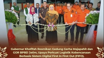 Gubernur Khofifah Resmikan Gedung Gerha Majapahit & GOR BPBD Jatim: Perkuat Logistik Kebencanaan