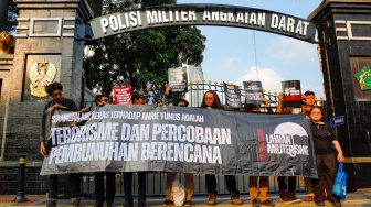 Aktivis Geruduk Puspom TNI, Tuntut Kasus Andrie Yunus Diadili di Peradilan Umum