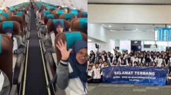 Viral! Siswa SD Ini Field Trip Naik Pesawat Garuda, Ini 7 Fakta Sebenarnya