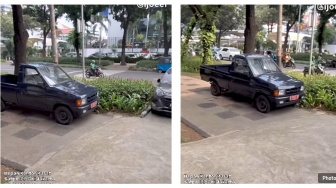 Viral Mobil Dinas Parkir di Trotoar, Satpol PP DKI Minta Maaf dan Jatuhkan Sanksi ke Anggota