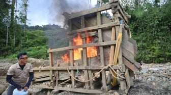 Tim Gabungan Tertibkan Tambang Emas Ilegal di Pidie