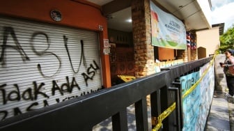 Daycare Little Aresha Dicoret-coret, Dua Motor Disiram Cat Hitam, Satpol PP Disiagakan Jaga Lokasi