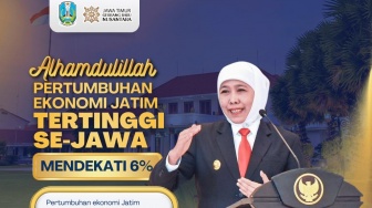 Ekonomi Jatim Tumbuh Hampir 6%, Tertinggi Se-Jawa, Gubernur Khofifah: Bukti Ketahanan & Akselerasi