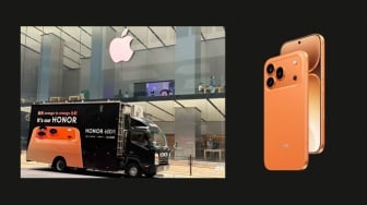 iPhone Versi Android? Honor 600 Pro Viral karena Iklan di Depan Apple Store