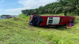 Kecelakaan Bus Halmahera di Tol Sergai, 4 Orang Tewas