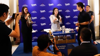Suasana peluncuran program Road to Berlin Marathon 2026 oleh Tempo Tisu di Jakarata, Selasa (12/5/2025). [Suara.com/Alfian Winanto]
