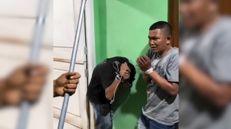 Viral Dua Pria Terduga Maling Ditangkap Warga, Dipaksa Ciuman dan Saling Gigit Telinga