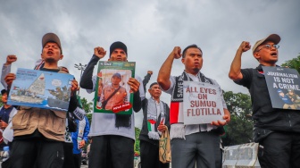 Aksi di Depan Kedubes AS Gaungkan Dukungan untuk Aktivis Global Sumud Flotilla