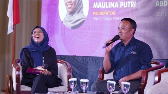 Sesi diskusi "Inovasi para Pengelola Media Digital di Jawa Tengah pada Aspek Bisnis" dalam gelaran Jateng Media Summit 2026 di Semarang, Jawa Tengah, Kamis (21/5/2026). [Dok Jateng Media Summit] 