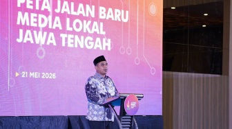 Wakil Gubernur Jawa Tengah Taj Yasin Maimoen memberikan sambutan dalam gelaran Jateng Media Summit 2026 di Semarang, Jawa Tengah, Kamis (21/5/2026). [Dok Jateng Media Summit]