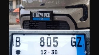 Apa Beda Lis Biru di Bawah vs Samping pada Pelat Mobil Listrik? Berikut Faktanya