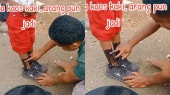 Tak Ada Kaos Kaki, Kisah Haru Ayah Baluri Kaki Anak dengan Arang Bikin Mewek