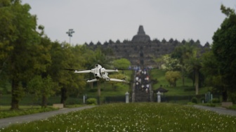 Konservasi Candi Borobudur Memanfaatkan Teknologi Drone 360 Spasial