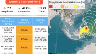 9 Wilayah Indonesia Terkena Tsunami Kecil Usai Gempa M7.7 di Filipina, Gempa Trending