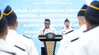 Lantik 17 Pejabat Fungsional-3 PNS, Kakanwil Imigrasi Sumut Sampaikan Pesan Penting
