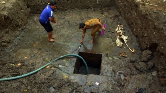 Struktur Kuno Muncul Kembali di Sendang Kamulyan Trenggalek