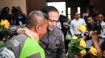 Terdakwa kasus dugaan korupsi pengadaan Chromebook dalam program digitalisasi pendidikan di Kemendikbudristek, Nadiem Anwar Makarim bersiap mengikuti sidang pembacaan putusan di Pengadilan Tipikor, Jakarta, Selasa (30/6/2026). [ANTARA FOTO/M Risyal Hidayat/nz]