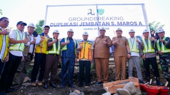 Gubernur Sulsel Ground Breaking Pelebaran Jembatan Sungai Maros A