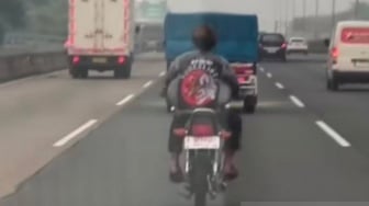 Salah Setting Aplikasi Navigasi, Pemotor RX-King Nekat Masuk Tol Jagorawi