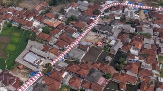Sambut HUT RI ke-81,  Lorong Merah Putih 650 Meter Hiasi Tasikmalaya