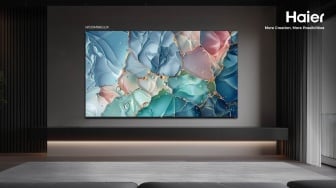 Haier H100M96GUX Dobrak Pasar High-End: QD-MiniLED, Audio KEF, dan Refresh Rate 240Hz!