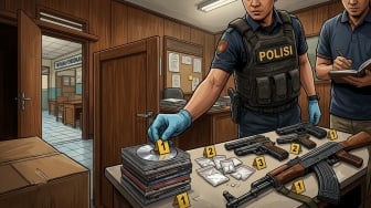 Temuan Baru di Ruang Yayasan Sekolah Swasta Jaksel: Ada AK-47, Narkoba, hingga Puluhan CD Porno!