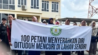 100 Petani Sidomulyo Muba Serahkan Diri, Bela 4 Warga yang Dituduh Mencuri di Kebun Sendiri