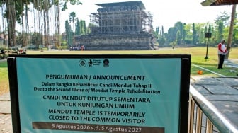 Dipugar, Candi Mendut Ditutup Satu Tahun hingga 2027
