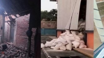 Dinding Gudang Bulog Jebol Akibat Gempa M 7,7 Nagekeo NTT, Stok Beras di Bima Berhamburan