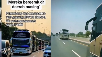 Video Iring-iringan Ratusan Bus Massa Demo Menuju Jakarta Ternyata Dokumentasi Lama
