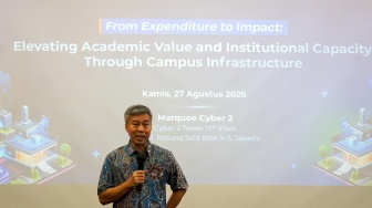 President of CBN Group Dani Sumarsono memberikan sambutan saat penandatanganan kerja sama antara CBN dan Wasabi Technologies di Jakarta, Kamis (27/8/2026). [handout]