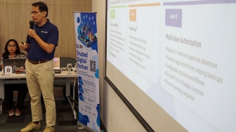 ASEAN Technical Channel Manager, Wasabi Technologies Teguh Hendrianto memberikan sambutan saat penandatanganan kerja sama antara CBN dan Wasabi Technologies di Jakarta, Kamis (27/8/2026). [handout]