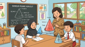 Rumus Volume dan Luas Permukaan Kerucut Beserta Contoh Soalnya