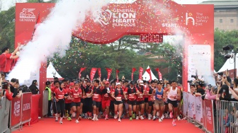 Suasana gelaran Generali Lion Heart Run 2026 di TMII, Jakarta, Minggu (30/8/2026). [handout]