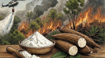 Mengenal Ubi Bombing, Alternatif Pemadaman Karhutla Berbasis Tepung Singkong