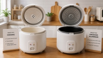 7 Perbedaan Rice Cooker Inner Pot Ceramic vs Anodized Aluminum, Kamu Pilih Mana?