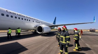 Ban Pecah Saat Terbang, Pesawat Garuda Jakarta-Makassar Mendarat Darurat di Sultan Hasanuddin