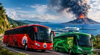 Rute Melelahkan Persija dan Persebaya Hindari Abu Vulkanik Anak Krakatau: Tempuh Ratusan Kilometer