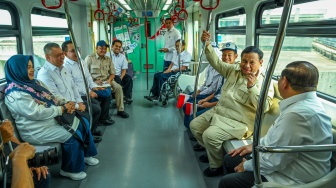 Momen Prabowo dan Pramono Jajal Rute LRT Kelapa Gading-Manggarai