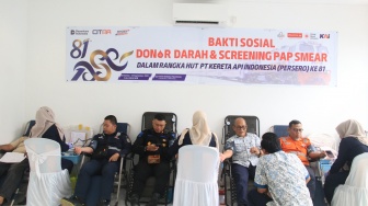 KAI Divre III Palembang dan PMI Kumpulkan 154 Kantong Darah Lewat Bakti Sosial