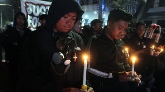 Aksi peringatan empat tahun Tragedi Kanjuruhan di Balai Kota Malang