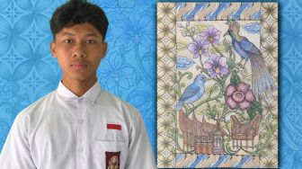 Melihat Batik 'Rona Nusantara' Karya Syarif Abdillah, Siswa SMA Muhammadiyah 6 Surakarta