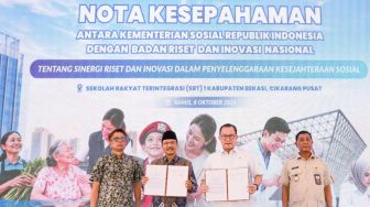 Kemensos dan BRIN Tandatangani MoU untuk Perkuat Penyelenggaraan Sekolah Rakyat