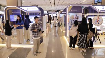 Suasana acara Indonesia Knowledge Forum (IKF) XV di Jakarta, Selasa (13/10/2026). [Suara.com/Alfian Winanto]