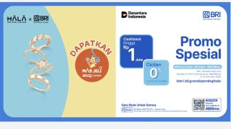 Promo Spesial BRI Berikan Cashback Hingga Rp1 Juta dan Cicilan 0% untuk Belanja Perhiasan di HALA