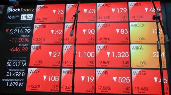 IHSG Sesi I Anjlok 5 Persen Tembus ke Bawah 5.000, Rupiah Tertekan ke Rp18.032