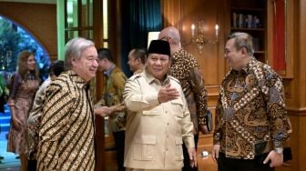 Prabowo Sambut Sekjen PBB Antnio Guterres di Hambalang